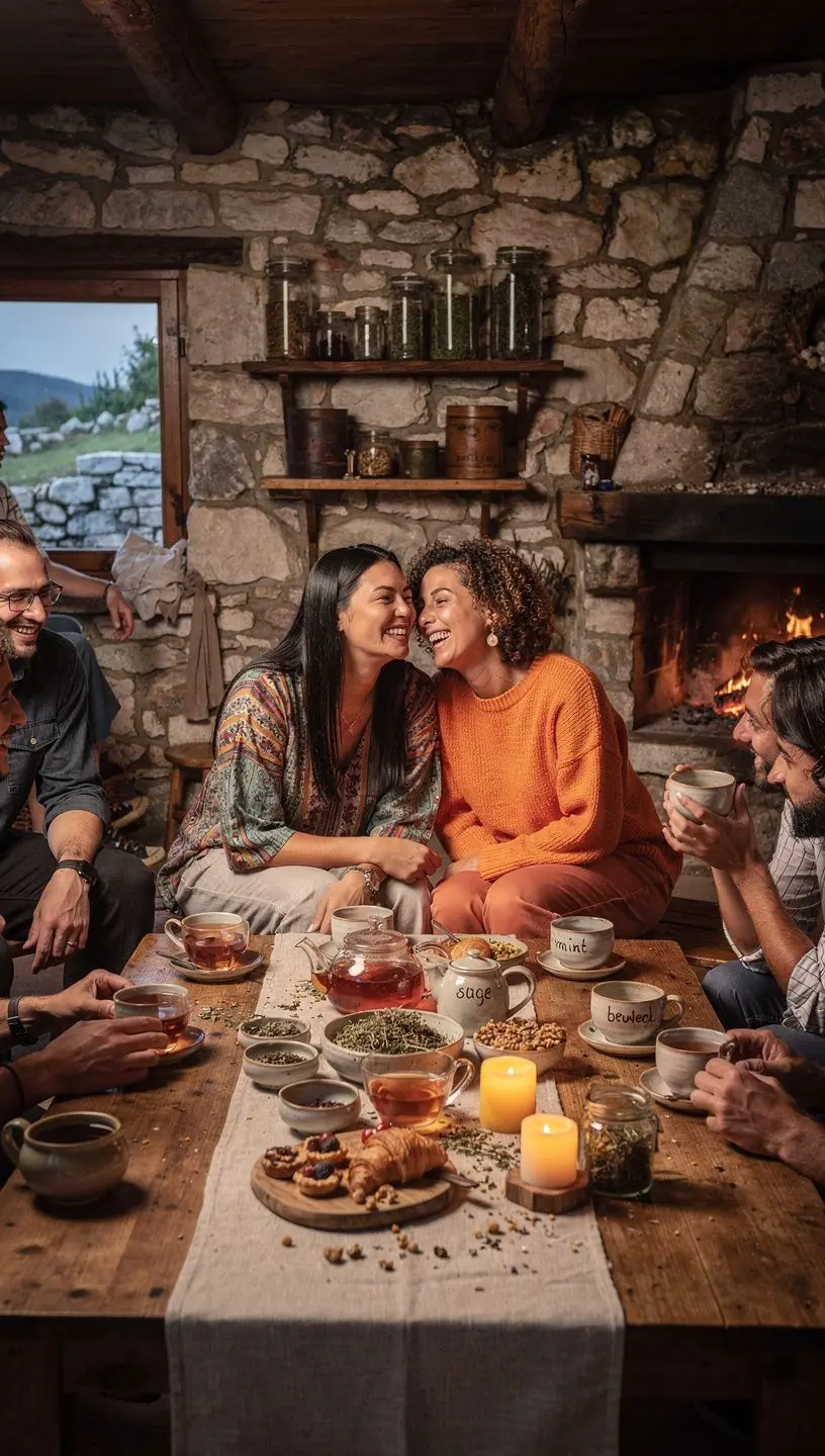 Osoba uživa u čaju u opuštajućem ambijentu prirode